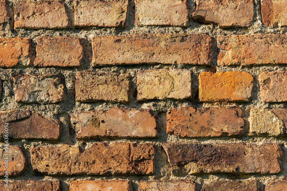 Alte authentische Backsteinmauer Hintergrund Alte authentische Backsteinmauer Hintergrund