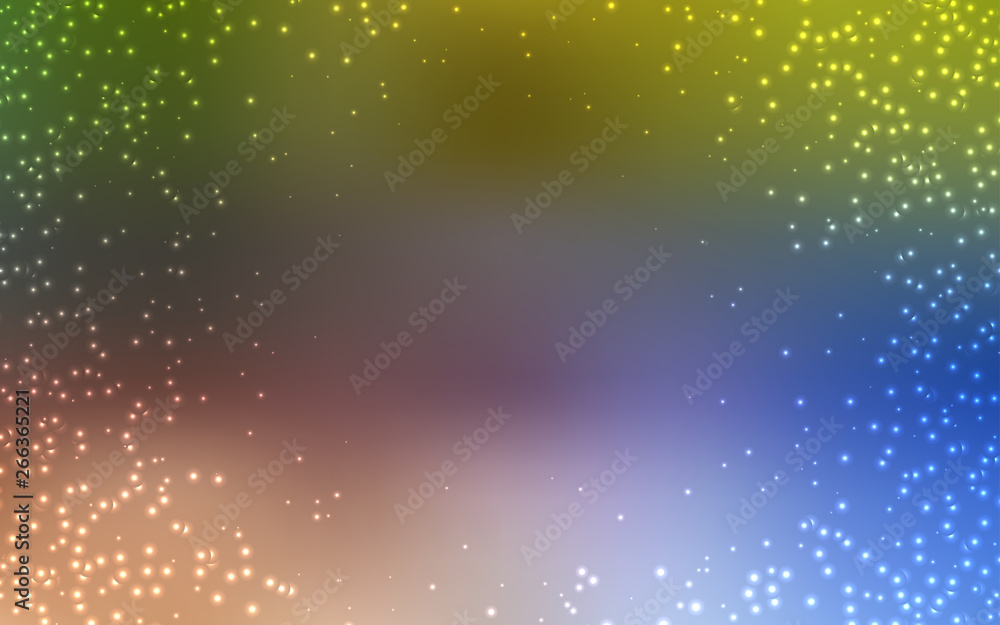 Light Blue, Yellow vector template with space stars.