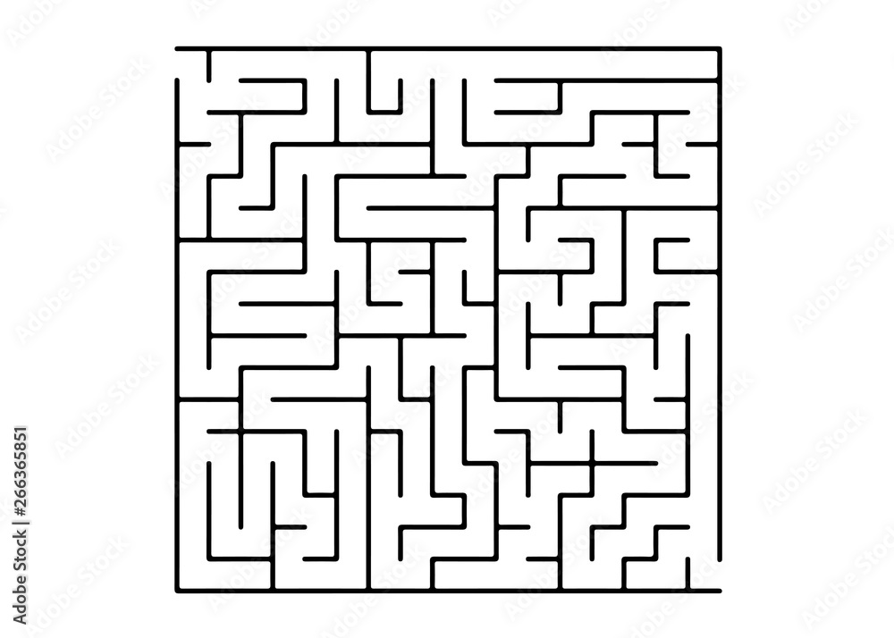 White vector pattern with a black labyrinth. White vector pattern with a black labyrinth.