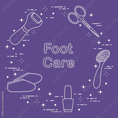 Tools for pedicure. Personal care.