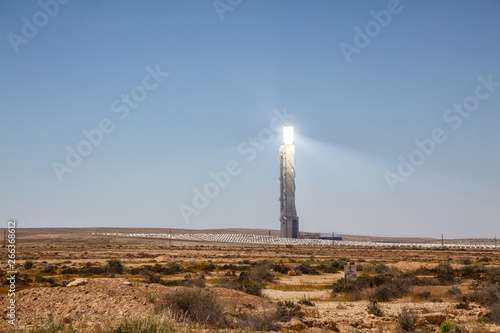 Big Tower at the Solar Power Station in Negev desert in Israel.