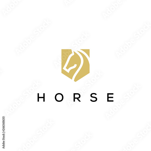 horse shield logo design