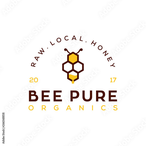 bee honey vector logo design