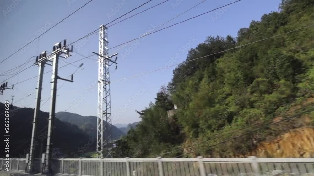 View through window on provinces of China in high-speed train. Slow motion Footage. View through window on provinces of China in high-speed train. Slow motion Footage.