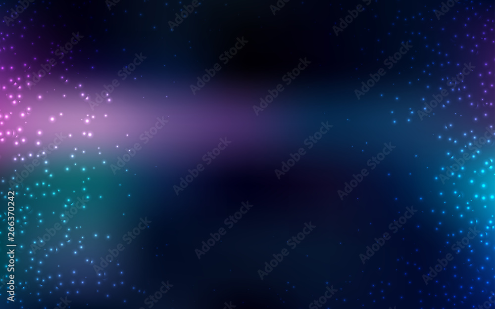 Dark Pink, Blue vector background with galaxy stars.