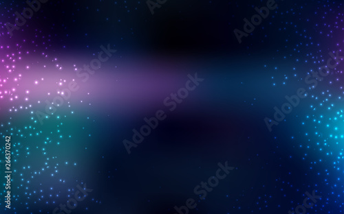 Dark Pink  Blue vector background with galaxy stars.