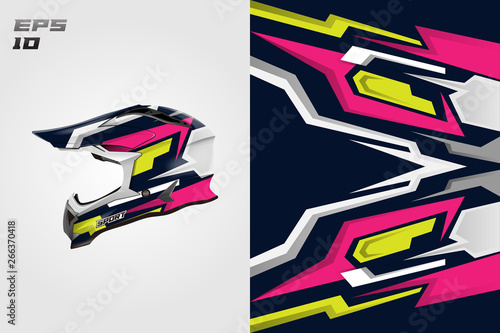 Helmet wrap motorcycle design vector . Eps 10 