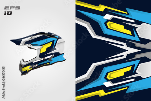 Helmet wrap motorcycle design vector . Eps 10 