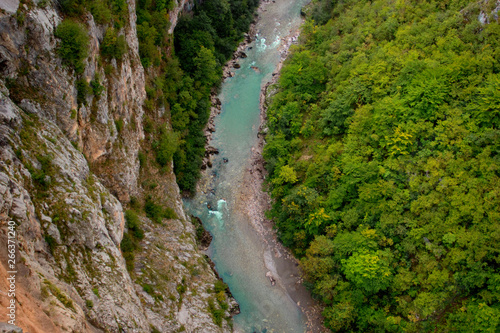 Beautiful view of the river Tara in Montenegro. Natural landscape