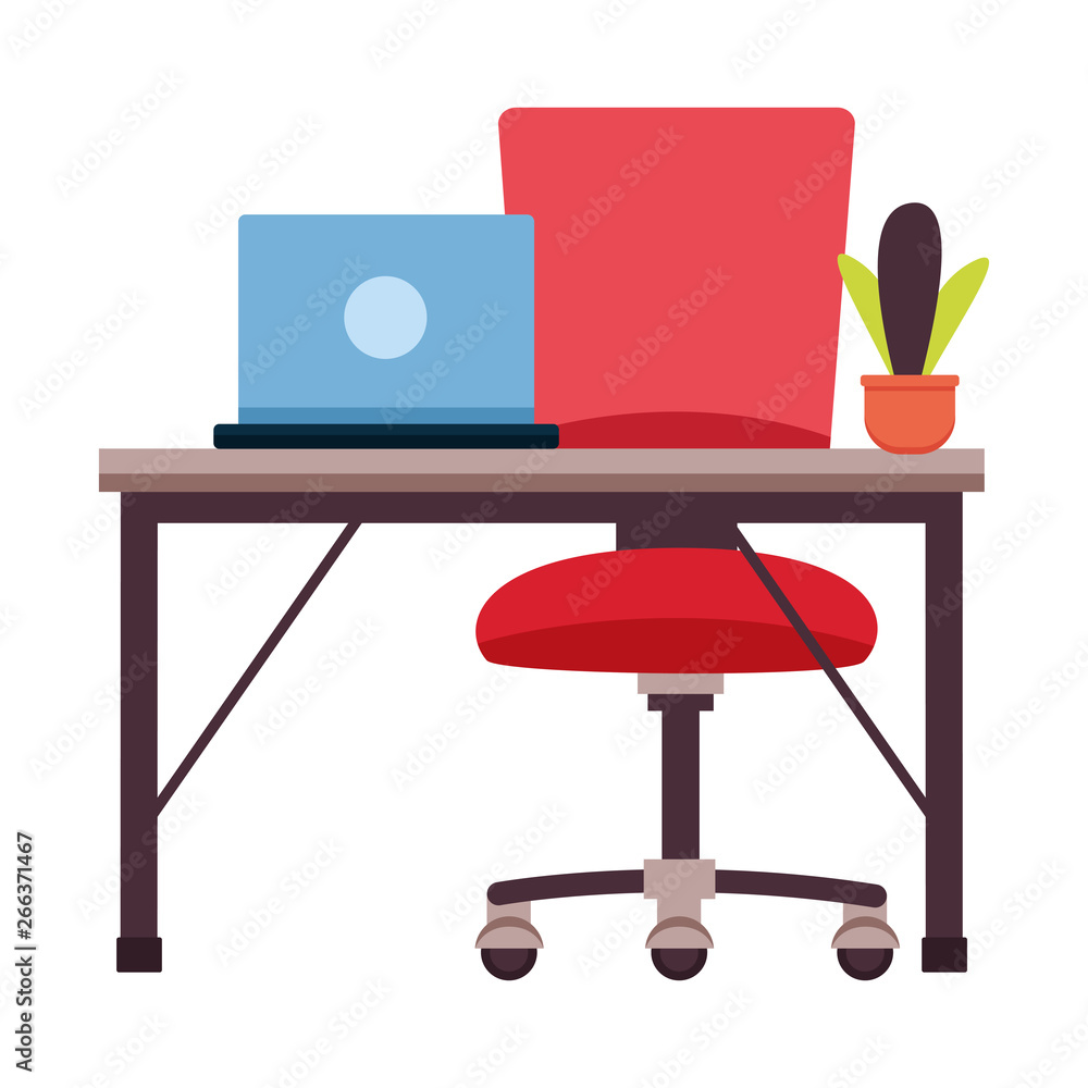 Fototapeta premium office desk chair workplace