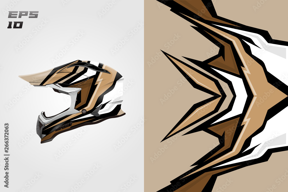 Helmet wrap motorcycle design vector . Eps 10 