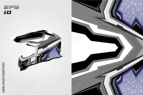 Helmet wrap motorcycle design vector . Eps 10 
