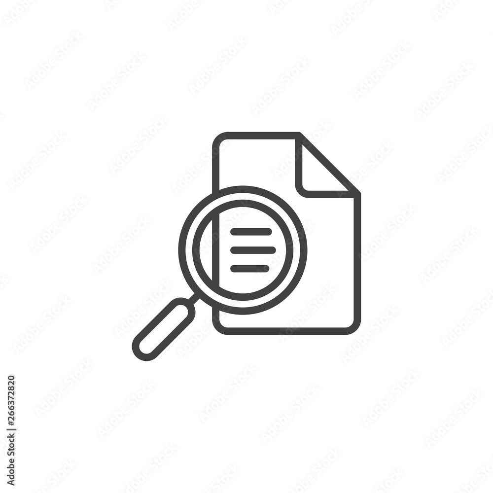 Document inspection linear icon Document inspection linear icon