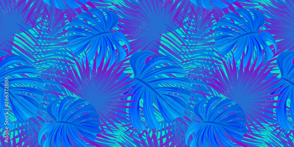 tropical forest vector illustration. exotic tropic seamless pattern. beautiful leaves, plants. Summer, travelling, vacation design. fairy forest wallpaper. tropical forest vector illustration. exotic tropic seamless pattern. beautiful leaves, plants. Summer, travelling, vacation design. fairy forest wallpaper.