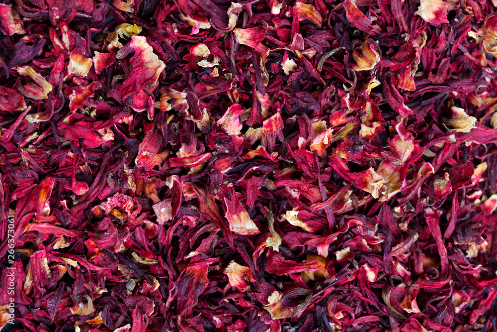 Hibiscus tea background. Close up. Top view. Hibiscus tea background. Close up. Top view.