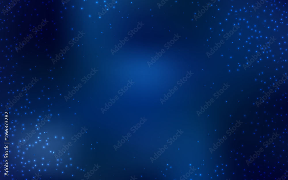 Dark BLUE vector background with astronomical stars.