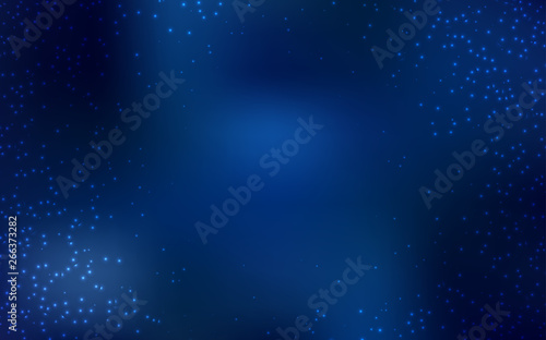 Dark BLUE vector background with astronomical stars.