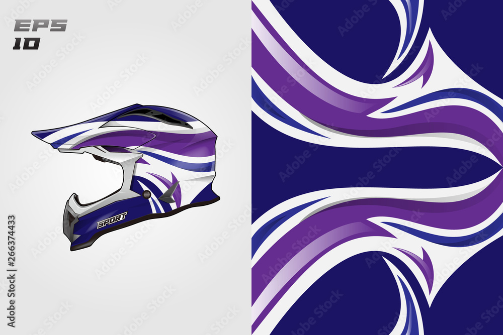 Helmet wrap vector motor design, livery background Eps 10