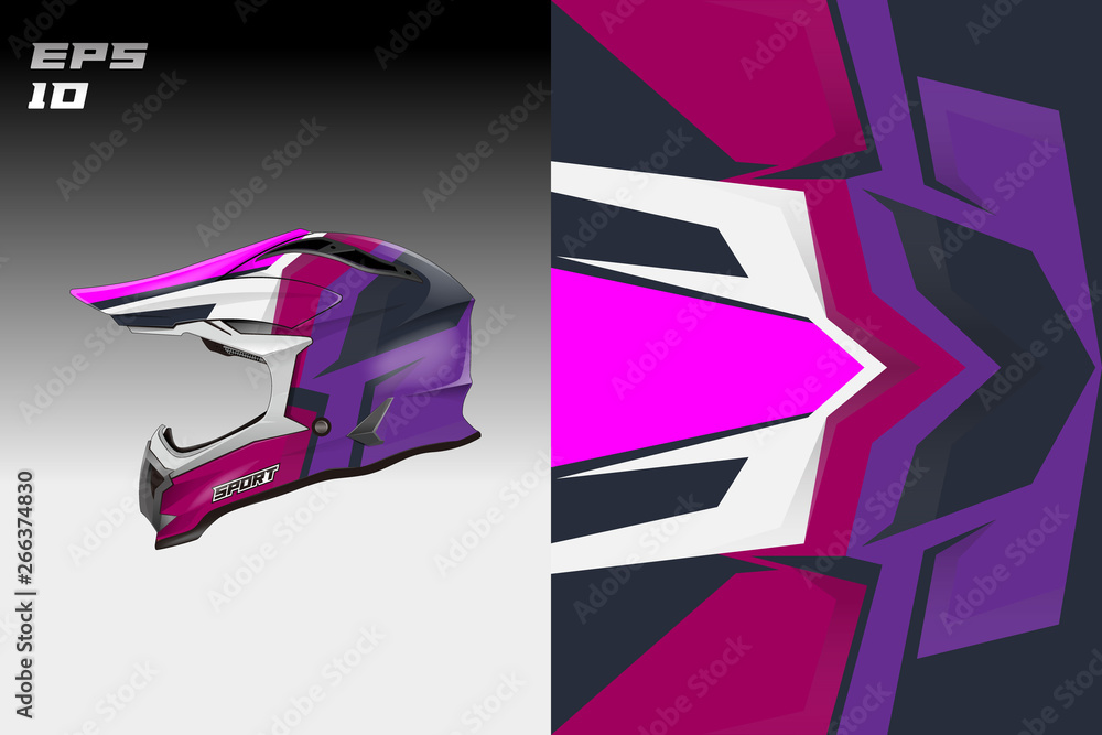 Helmet wrap vector motor design, livery background Eps 10 Stock Vector