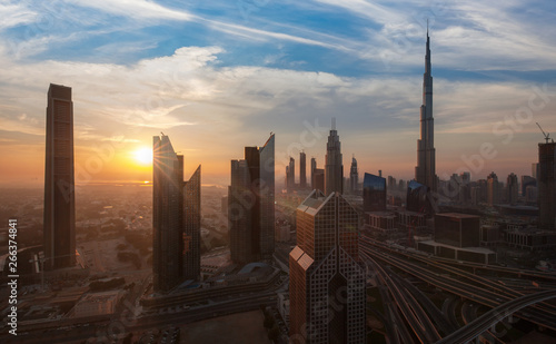 Beautiful Dubai Downtown at sunrise. © Cara-Foto
