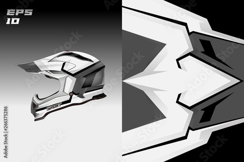 Helmet wrap vector motor design, livery background Eps 10