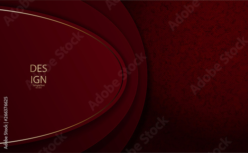 Abstract background of dark pink, burgundy color with oval frame with gold framing.