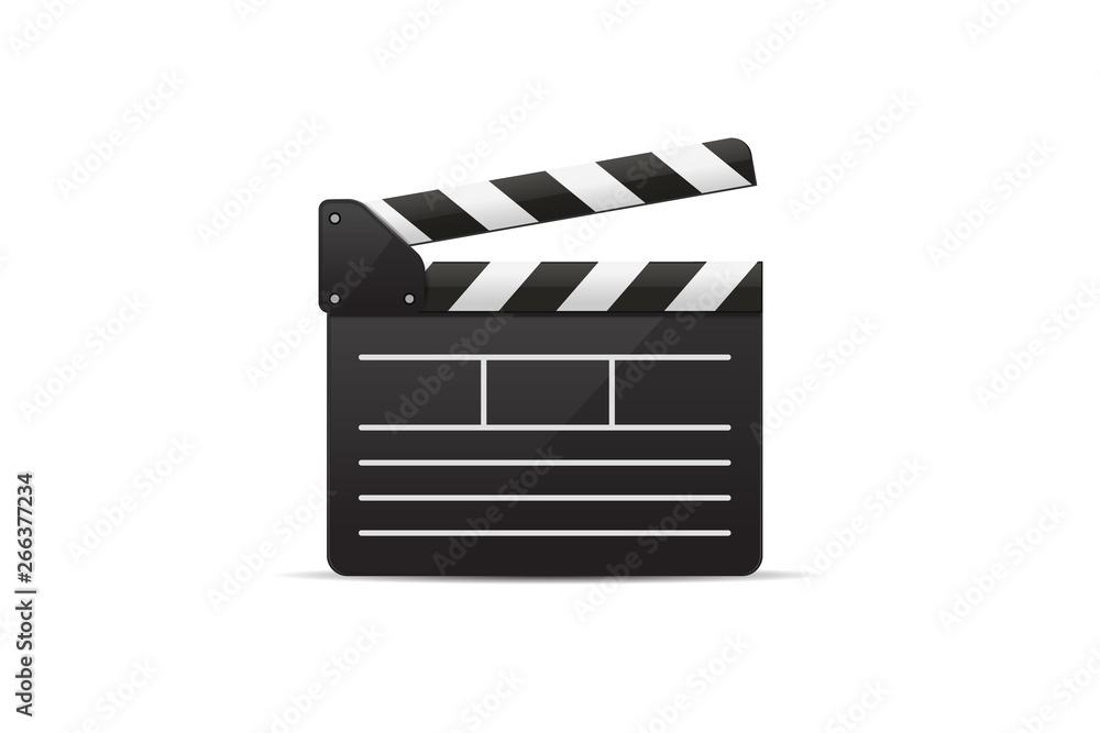 Movie clapper board vector realistic illustration - Vector 