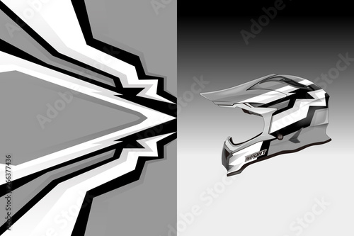 Helmet wrap vector motor design, livery background Eps 10