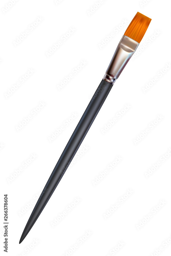 Synthetic flat brush for painting. Realistic Illustration Synthetic flat brush for painting. Realistic Illustration
