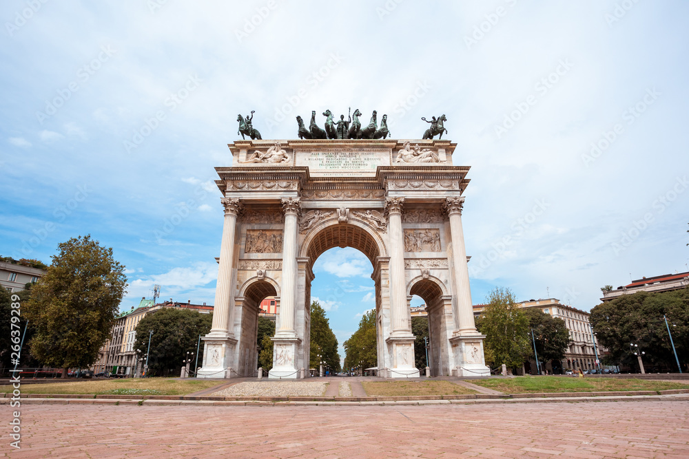 Arch of Peace, or Arco della Pace, city gate in the centre of the Old Town of Milan