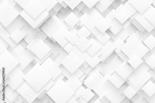 Abstract 3D Technology White Background In Ultra High Definition Quality. Technological Crystalline Structure Wallpaper. Blank Backdrop © yamonstro