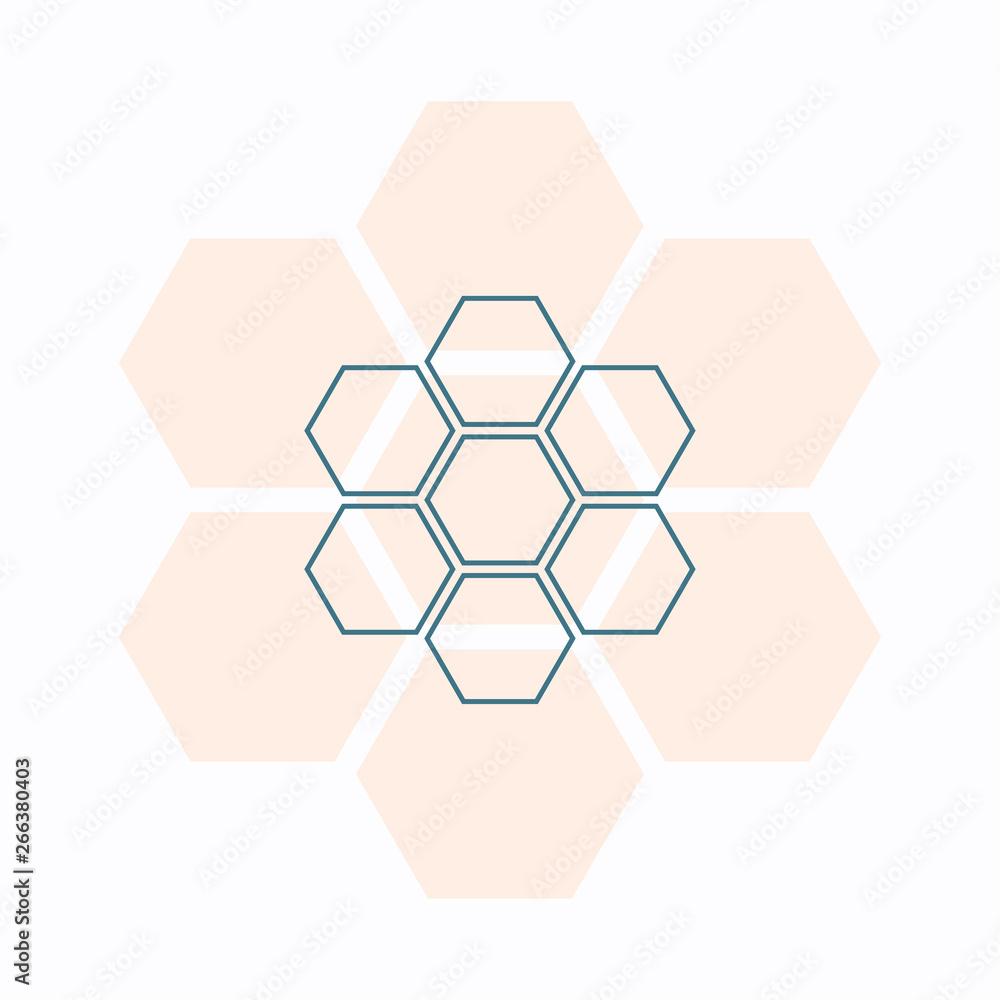 Thin out line honeycomb icon. Geometric flat hexagon shape element. Abstract EPS 10 illustration. Concept vector sign. Thin out line honeycomb icon. Geometric flat hexagon shape element. Abstract EPS 10 illustration. Concept vector sign.