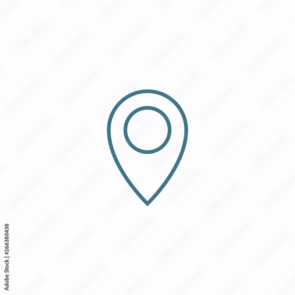 Thin out line pin location gps icon. Geometric marker flat shape element. Abstract EPS 10 point illustration. Concept vector sign. Thin out line pin location gps icon. Geometric marker flat shape element. Abstract EPS 10 point illustration. Concept vector sign.