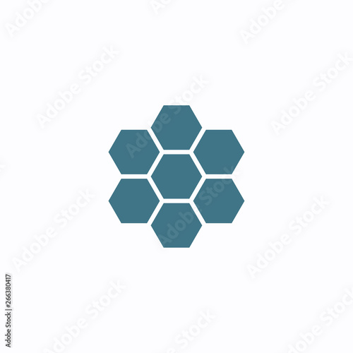 Thin out line honeycomb icon. Geometric flat hexagon shape element. Abstract EPS 10 illustration. Concept vector sign.