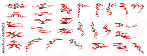 Lebanese flag, vector illustration on a white background