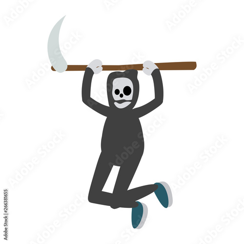 skull of grim reaper with the sickle