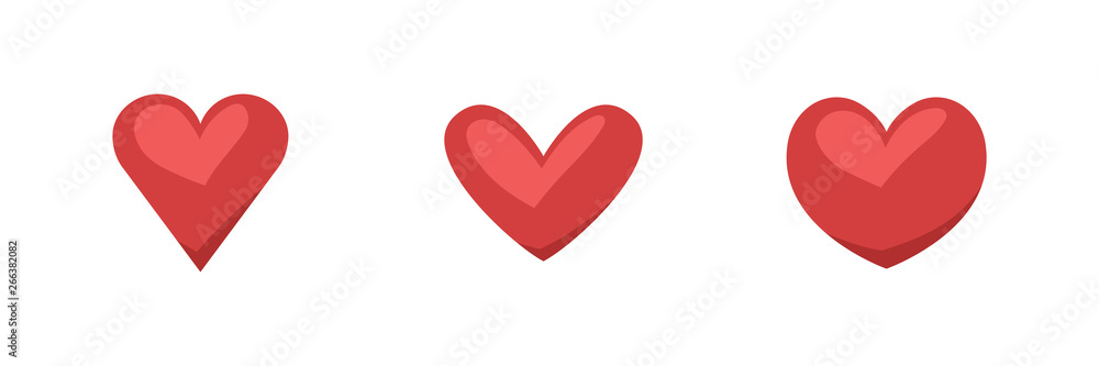 Heart illustrated icons, love symbol. Hearts set. Heart illustrated icons, love symbol. Hearts set.