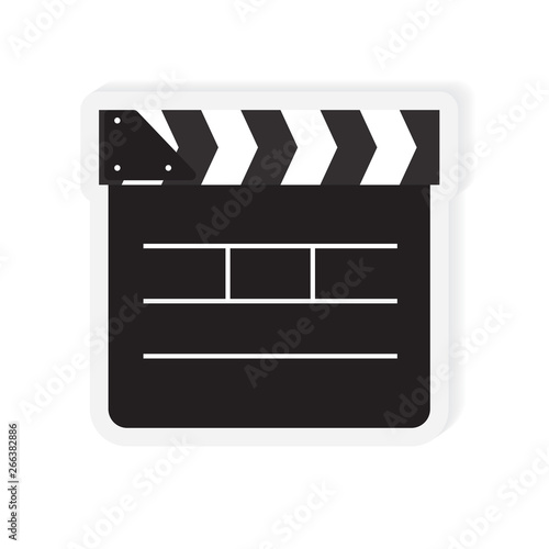 movie clapperboard icon- vector illustration