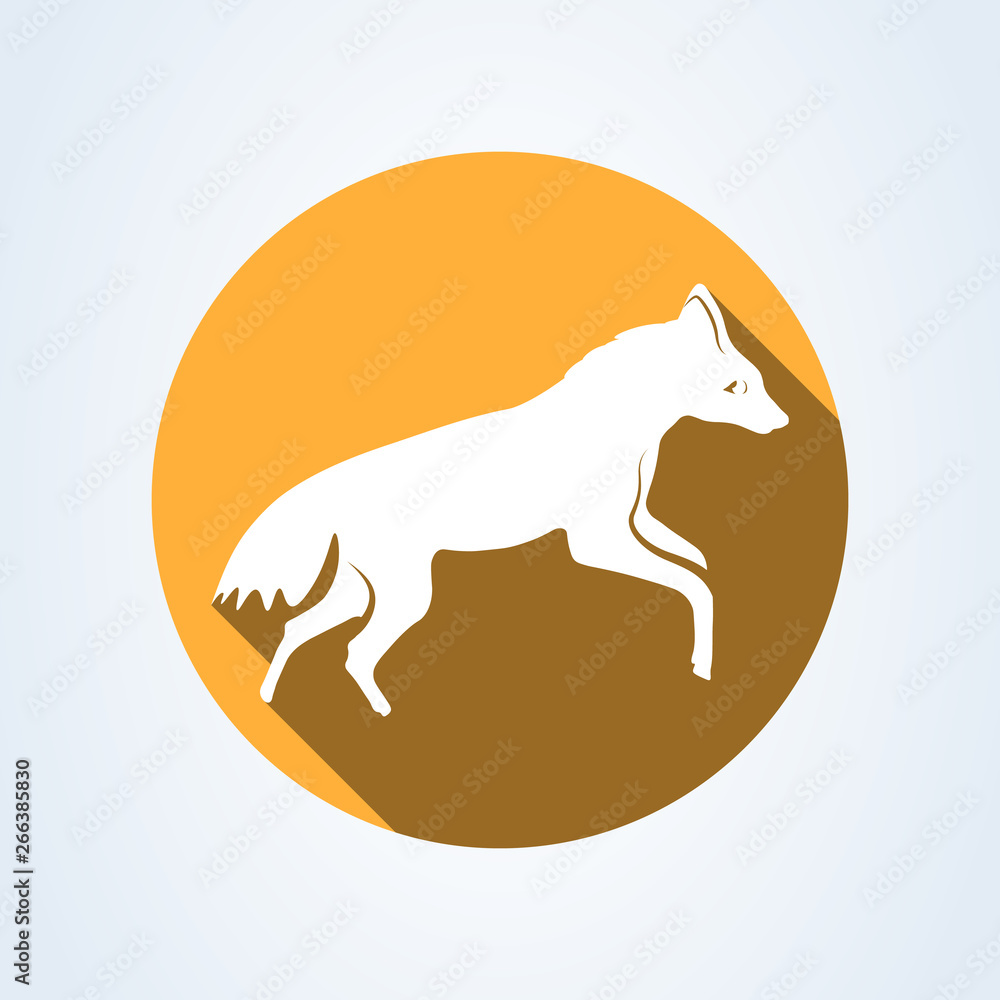 An Aardwolf in Southern Africa. illustration isolated on white background An Aardwolf in Southern Africa. illustration isolated on white background