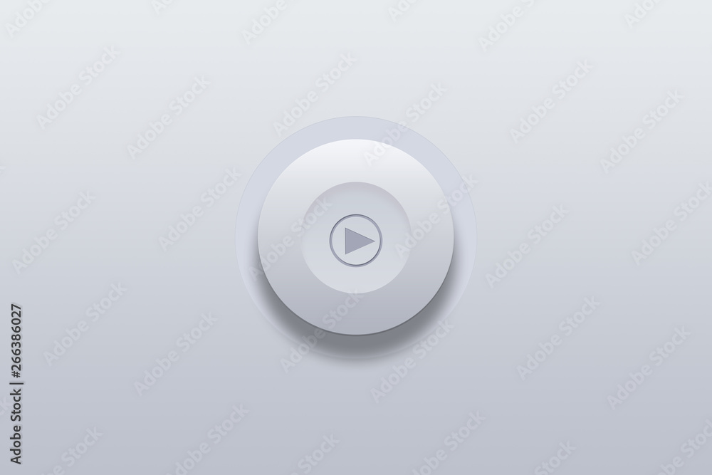 Push button icon of multimedia player symbol on gray background. Push button icon of multimedia player symbol on gray background.