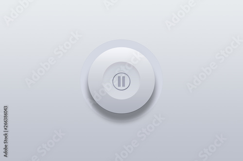 Push button icon of pause symbol on gray background.