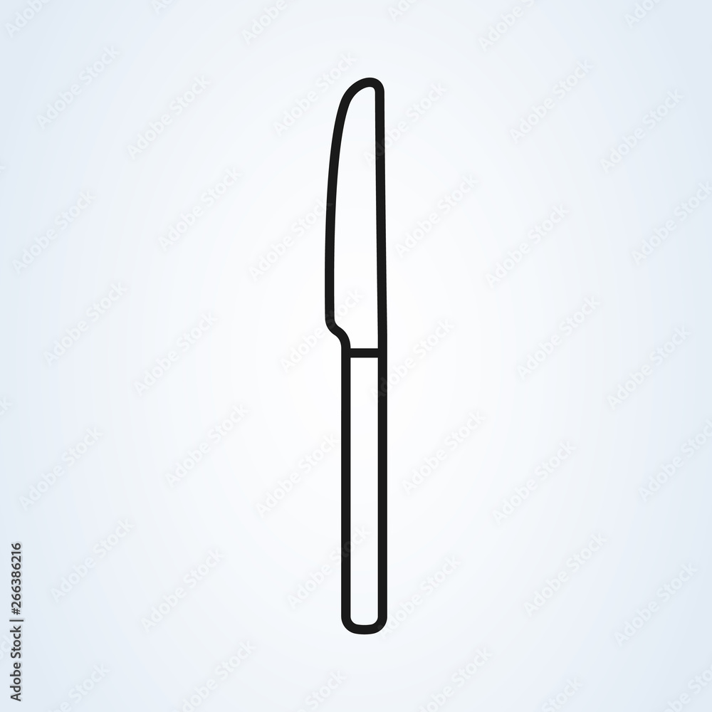 dinner knife line art icon isolated on white background. illustration dinner knife line art icon isolated on white background. illustration
