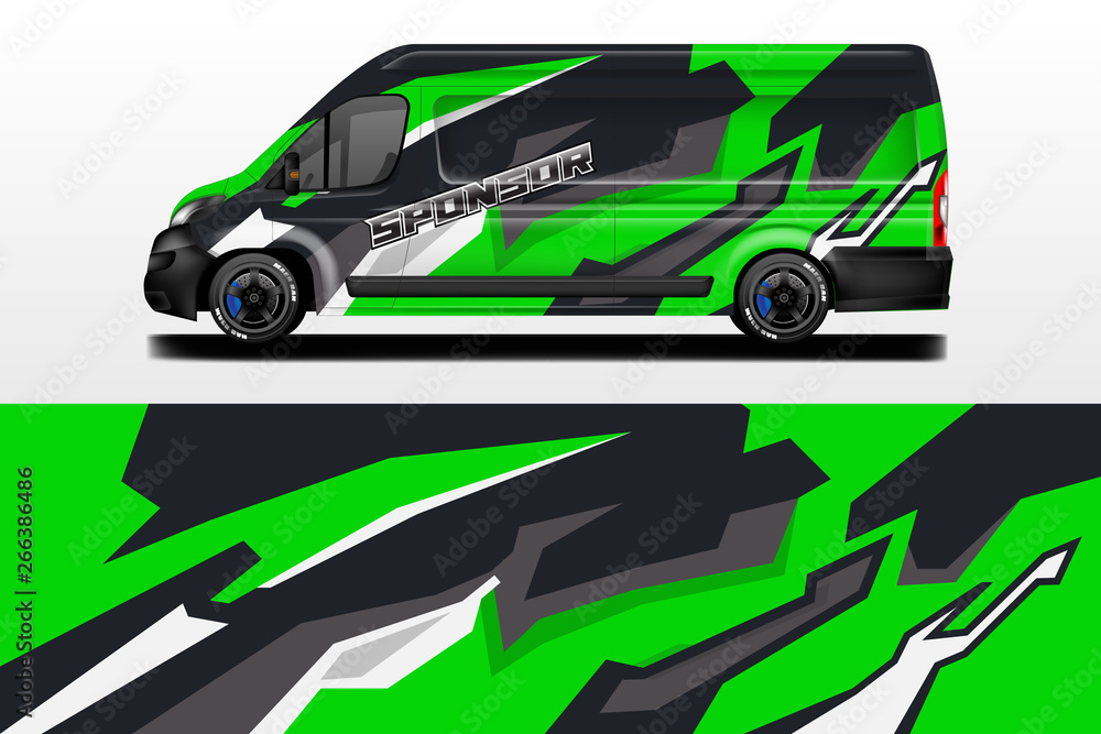 custom made wallpaper toronto digitalVan vector car wrap, truck, bus, racing, car service. Abstract graphic background graphics