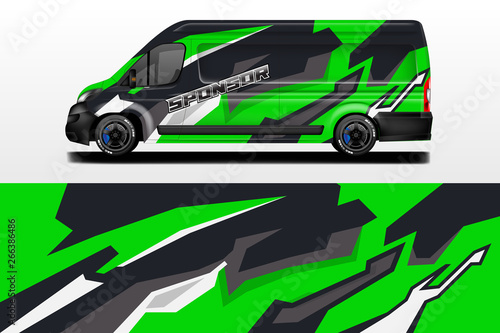 Wallpaper Mural Van vector car wrap, truck, bus, racing, car service. Abstract graphic background graphics Torontodigital.ca
