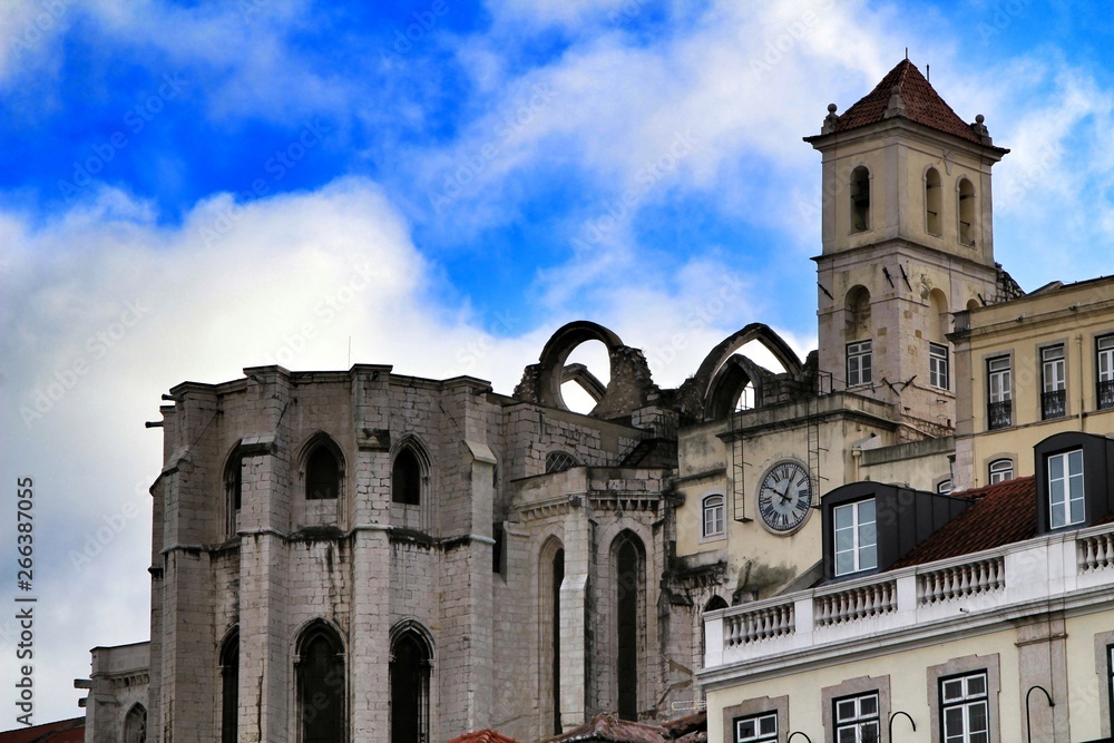 Obraz premium Facade of Do Carmo convent in Lisbon
