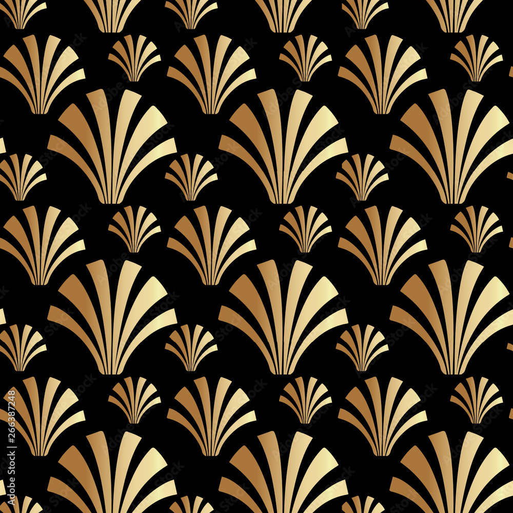 Art Deco Style Shell Seamless Pattern Background Art Deco Style Shell Seamless Pattern Background