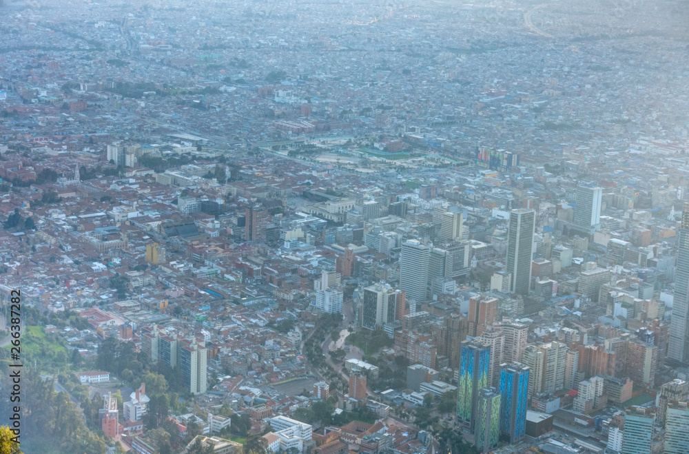 Bogota cityscape at sunset