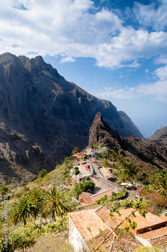 landscape of Masca Valley, famous place in Tenerife Island, Spain