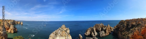 cliffs near Lagos City, Algarve, Portugal, Europe