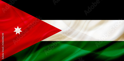 Free Download Jordan country flag on silk or silky waving texture - GFXLoad